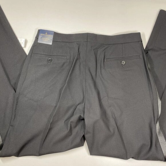 Brooks Brothers Men’s Explorer Wool Tuxedo Dress Pants  Black - Picture 6 of 8
